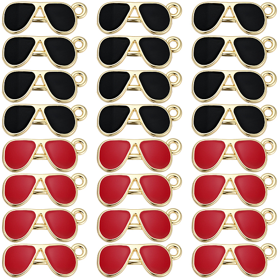 60 шт 2 цвета сплава эмалевые подвески, золотые, очки прелести