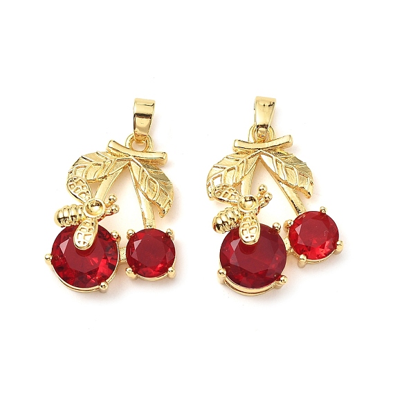 Латунные микро проложить кубического циркония подвески, без кадмия и без свинца, вишня