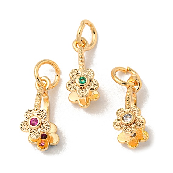 Латунь микро проложить кубический цирконий, без кадмия, без никеля и без свинца, реальный 18 k позолоченный, цветок