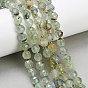 Natural Prehnite Beads Strands, Star Cut Round Beads, Faceted, with Seed Beads