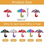 50Pcs 5 Style Alloy Enamel Pendants, Cadmium Free & Nickel Free & Lead Free, Golden, Umbrella Charm