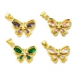 Латунь со стеклянными подвесками, реальный 18 k позолоченный, бабочка