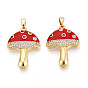 Латунные микро проложить кубического циркония подвески, без кадмия и без свинца, с эмалью, гриб