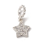 Латунные микро проложить кубического циркония подвески, звезда, без кадмия и без свинца, стойки покрытие, долговечный