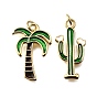 Латунь эмаль подвески, с целью перехода в кольце, стойки покрытие, долговечный, без свинца и без кадмия, реальный 18 k позолоченный, подвеска в виде кокосовой пальмы/кактуса