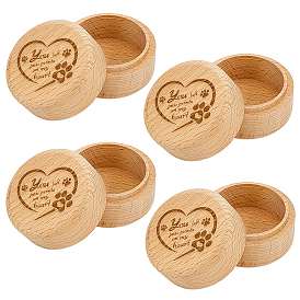 Гравированные деревянные коробки для хранения памятных вещей из шерсти домашних животных, памятные подарочные коробки, колонна с сердца шаблона