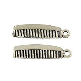 Tibetan Style Zinc Alloy Pendants, Comb, Lead Free & Cadmium Free, 26x7x1.5mm, Hole: 2mm, about 416pcs/500g