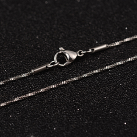 304 из нержавеющей стали цепи ожерелья, с кольцом из нержавеющей стали 201, с карабин-лобстерами , 19.6 дюйм (50 см), 1.3 мм