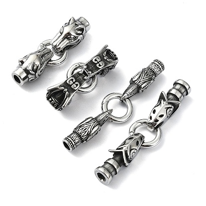 Тибетский стиль 304 пружинные кольца из нержавеющей стали, ручная полировка