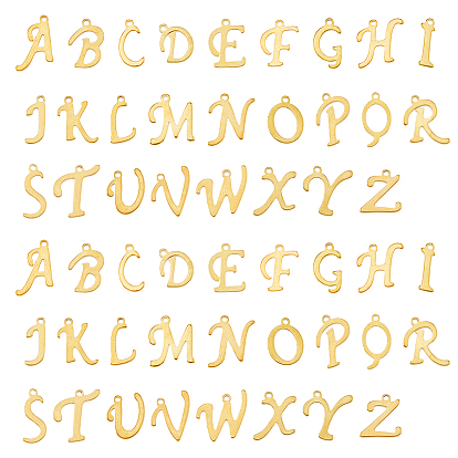 2 наборы 201 подвески из нержавеющей стали, буква аз ~ г очарование, лазерная резка