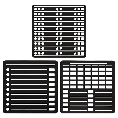 3шт. шаблон для стикеров из нержавеющей стали, квадратный