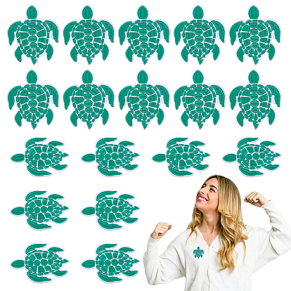 Заплатки из полиэстера и фетра для вышивки и пришивания, термоклей, аппликации из ткани, черепаха