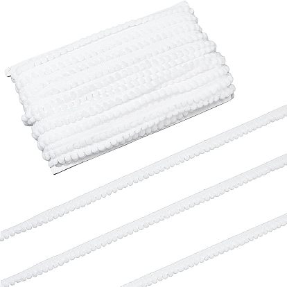 Polyester Elastic Tassel Cords, with Pom Pom Ball Fringe Garland Trimmings, for Curtain Decor