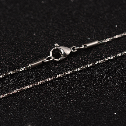 304 из нержавеющей стали цепи ожерелья, с кольцом из нержавеющей стали 201, с карабин-лобстерами , 19.6 дюйм (50 см), 1.3 мм