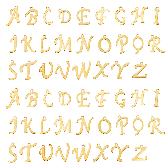 2 наборы 201 подвески из нержавеющей стали, буква аз ~ г очарование, лазерная резка