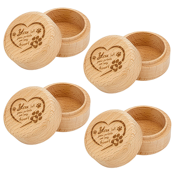 Гравированные деревянные коробки для хранения памятных вещей из шерсти домашних животных, памятные подарочные коробки, колонна с сердца шаблона