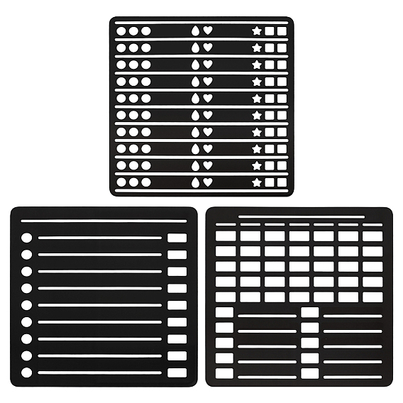 3шт. шаблон для стикеров из нержавеющей стали, квадратный