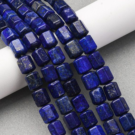 Окрашенные природные лазурит бисер пряди, шестиугольник призма