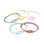 Adjustable Waxed Cotton Cord Bracelets, with Painted Boxwood Links, Oval
