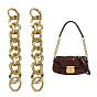 2Pcs Aluminum Curb Chain Purse Strap Extender, with Aolly Spring Gate Rings, Bag Replacement Accessories