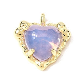 Латунь стекло кулоны, сердце прелести, долговечный, без кадмия и без свинца