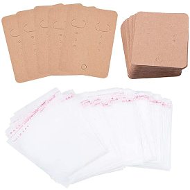 Paper Earring Display Card, Rectangle, with OPP Cellophane Bags