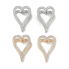 Серьги-кольца в форме сердца из прозрачного кубического циркония, украшения из латуни для женщин