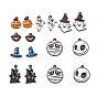 Alloy Enamel Pendants, for Halloween, Pumpkin Hat Castle & Fangs Mouth & Tiny Pumpkin & Magic hat & Little Ghost & Mummy & Skull