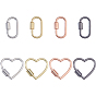 8 шт. 2 стили 4 цвета карабин с винтовым креплением из сплава, подвески, овальные и сердце