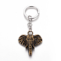 Alloy Keychain, with Iron Ring & Chain, Elephant