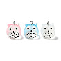 Translucent Resin Pendants, Owl Charms with Platinum Plated Iron Loops