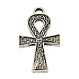 Тибетский стиль сплава Анк крест подвески, без кадмия и без свинца, 36x20x2 мм, Отверстие : 4x3 мм , около 303 шт / 1000 г