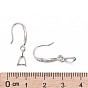 925 Sterling Silver Earring Hooks, with Cubic Zirconia, with S925 Stamp