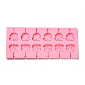 DIY Lollipop Making Food Grade Silicone Molds, Candy Molds, Bear, 12 Cavities