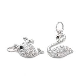 925 Прозрачное серебро с микропаве из прозрачного кубического циркония, с 925 штампом и соединительными кольцами, серебряный цвет гальваническим