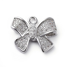 Латунные микро проложить кубического циркония подвески, бантом