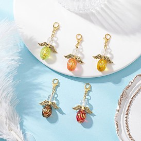 Акриловые подвесные украшения, ангел, со стеклянными шариками и выводы из сплава тибетский стиль