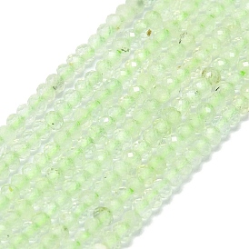 Natural Prehnite Beads Strands, Faceted, Rondelle