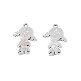 201 Stainless Steel Pendants Ion Plating(IP), Girl