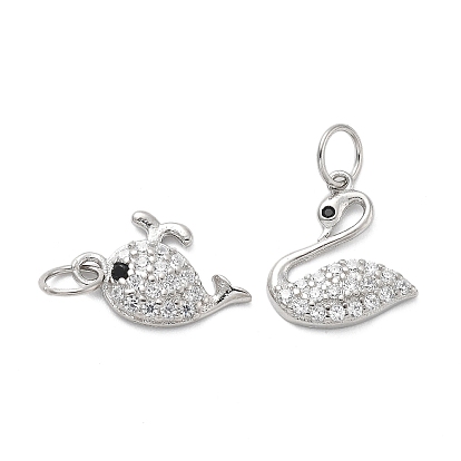 925 Прозрачное серебро с микропаве из прозрачного кубического циркония, с 925 штампом и соединительными кольцами, серебряный цвет гальваническим