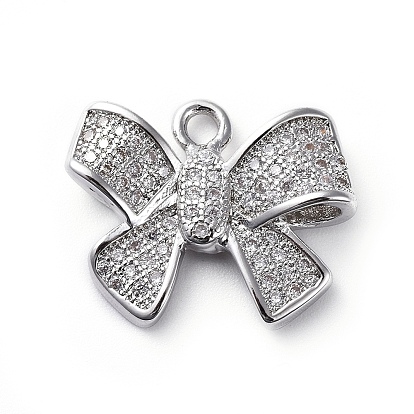 Латунные микро проложить кубического циркония подвески, бантом