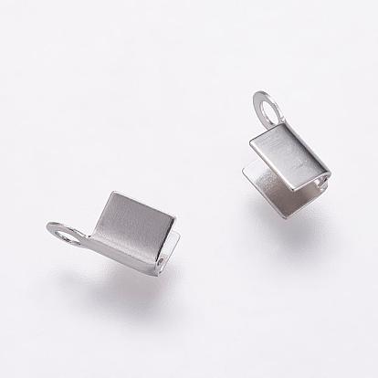 304 Stainless Steel Folding Crimp Ends, Fold Over Crimp Cord Ends