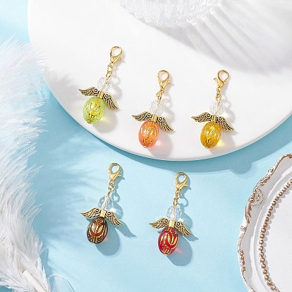 Акриловые подвесные украшения, ангел, со стеклянными шариками и выводы из сплава тибетский стиль