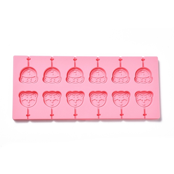 DIY Lollipop Making Food Grade Silicone Molds, Candy Molds, Bear, 12 Cavities