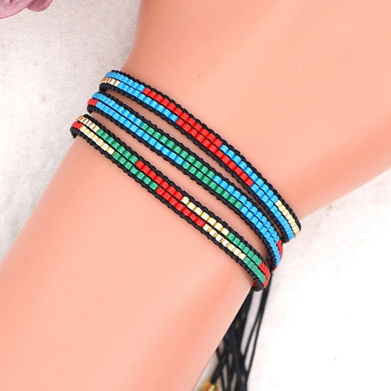 Miyuki Seed Braided Bead Bracelet, Adjustable Friendship Bracelet for Women