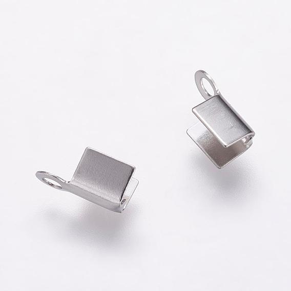 304 Stainless Steel Folding Crimp Ends, Fold Over Crimp Cord Ends