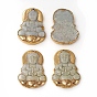 Electroplated Natural Jadeite Pendants, with Brass Findings, Buddha