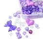 Kit de fabrication de bracelet extensible perlé mignon bricolage, y compris étoile et carré et bonbons et coeur et nœud papillon et ours et perles acryliques rondes, fil élastique