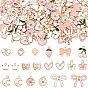 80 pcs 20 styles pendentifs en émail en alliage, charmes de forme mixte, or, sans cadmium et sans plomb