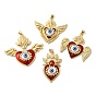 Латунные микро проложить кубического циркония подвески, С эмалью и смолой, долговечный, стойки покрытие, без свинца и без кадмия, сердце с оберегами от сглаза